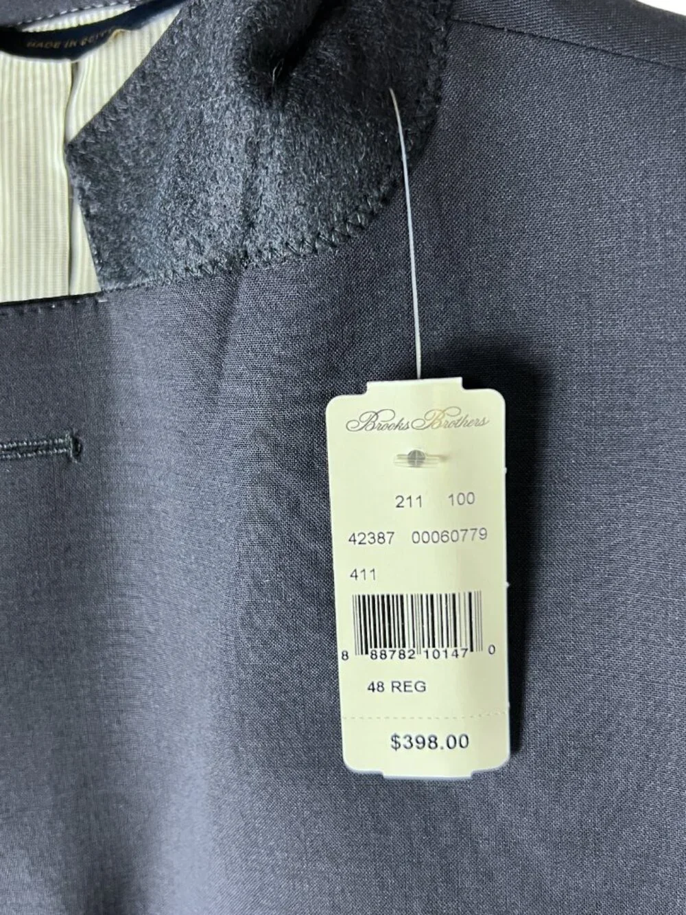 NWT Brooks Brothers Explorer Regency Fit Wool Blend Suit Jacket in Navy Size 48R